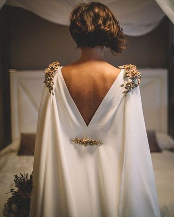 Wedding Cape with Gold Applique Wedding Cape with Gold Applique