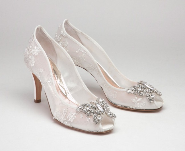 Aruna Seth Farfella Ivory Lace Wedding Shoes Second Hand