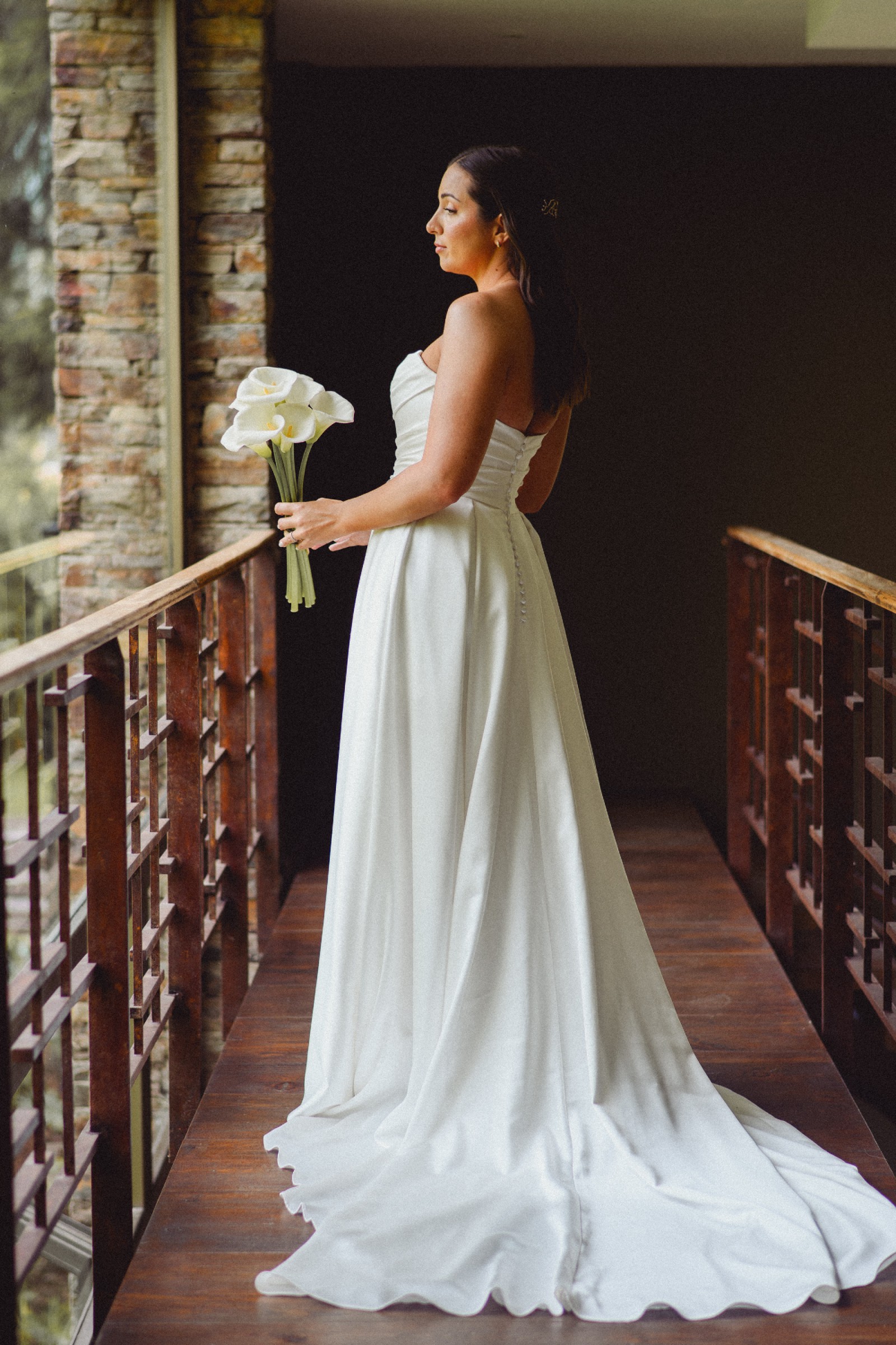 corset wedding dress a line A-line Strapless Simple Satin Long Wedding Dresses, Bridal Gown WD082 –  bridalsew main image 0