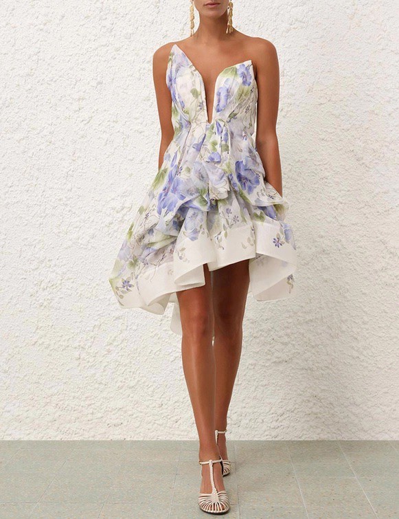 knee length dresses for ladies Natura Buttoned Mini Dress