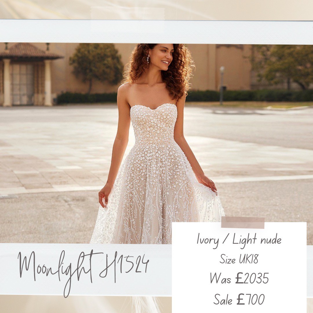 Moonlight Couture, H1524 New Wedding Dress Save 68% - Stillwhite