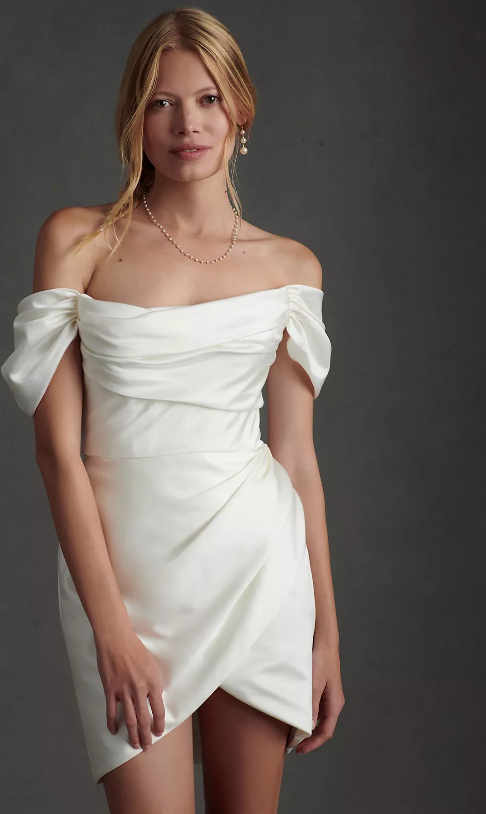 Watters Marlina Off-The- Shoulder Convertible Mini Wedding New Wedding Dress  Save 50% - Stillwhite