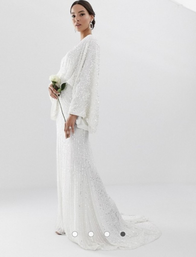 ASOS Bridal ASOS EDITION Ciara sequin kimono sleeve