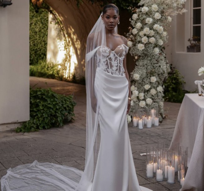 JLUXLABEL , Ivory Infinite Love Satin Gown New Wedding Dress Save