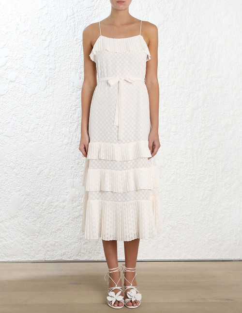 Zimmermann, Zimmermann PLISSE SLIP Size 0 Used Wedding Dress Save 18% -  Stillwhite
