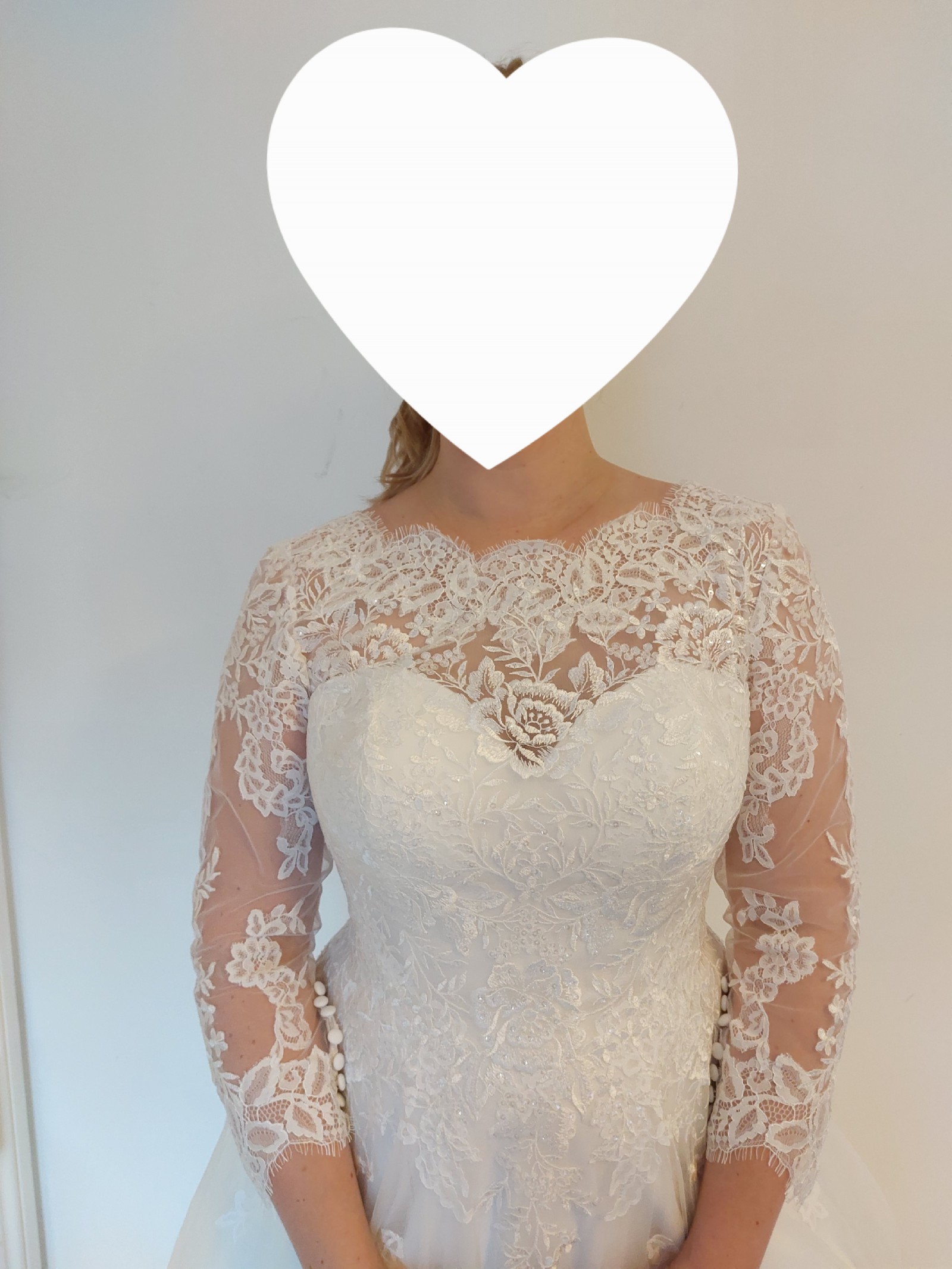 Camelia a modest lace A-line with full-length sleeves - WED2B