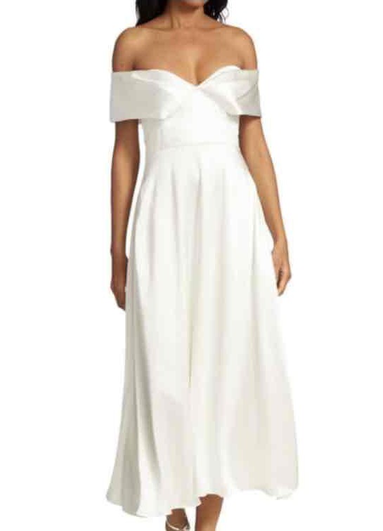 Brandon Maxwell Off the shoulder silk maxi dress Wedding Dress Save 83% -  Stillwhite