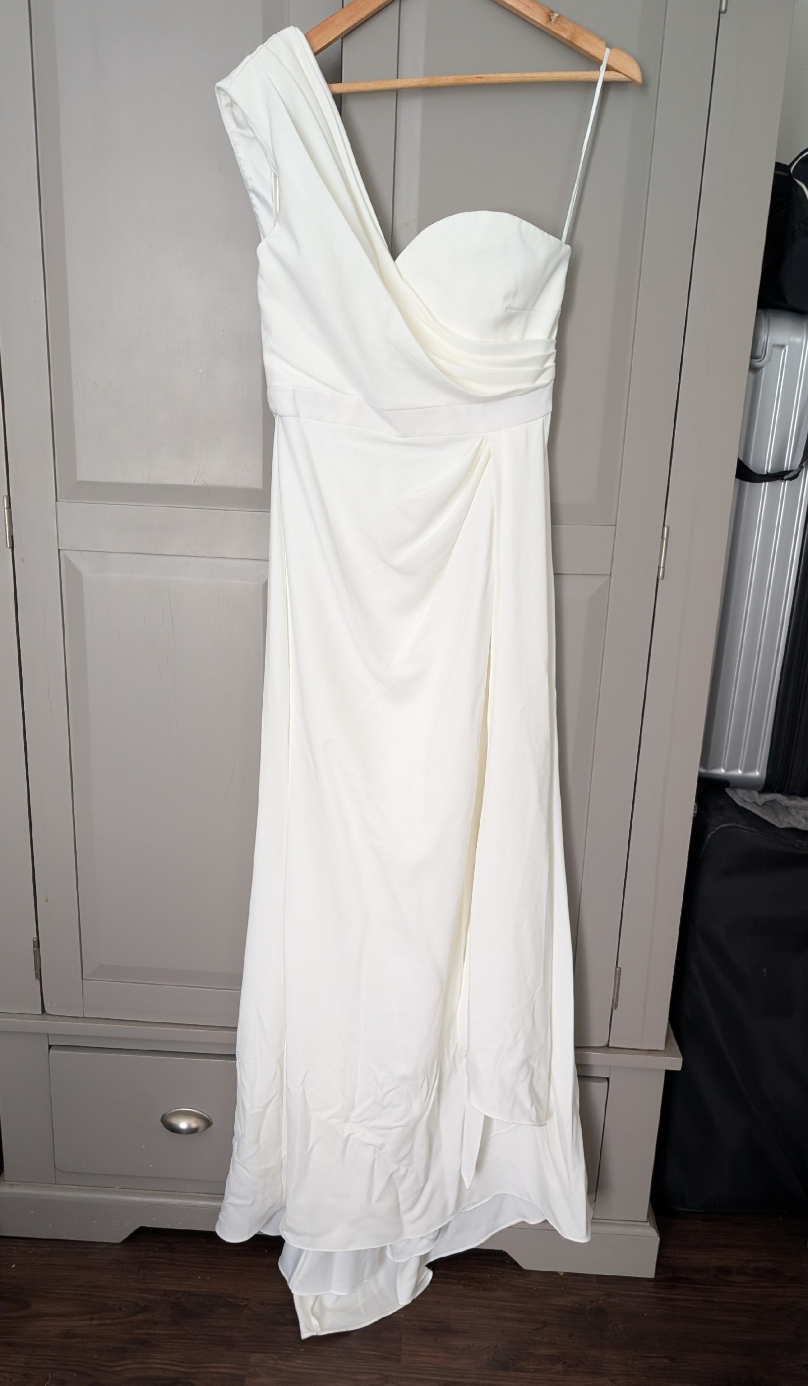 badgley mischka one shoulder dress Draped One Shoulder Gown