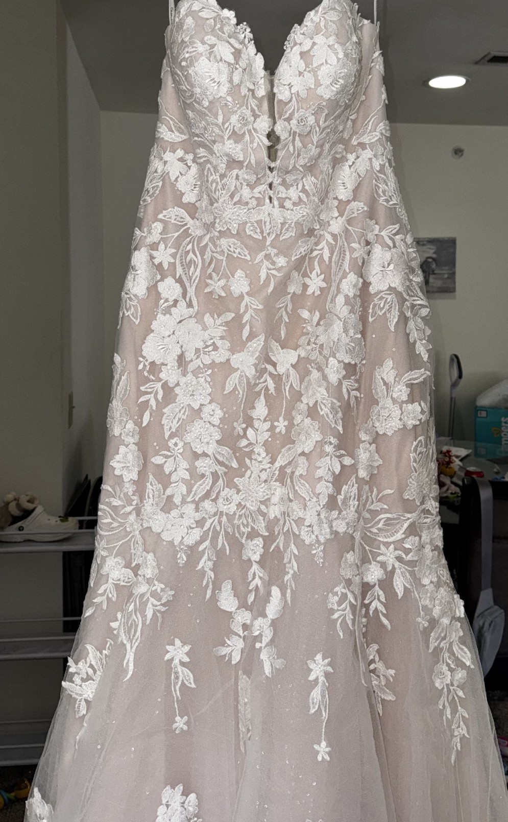Oleg Cassini Lace Applique Mermaid Strapless Wedding Dress Oleg Cassini, Lace  Appliqu Mermaid Strapless Wedding Dress