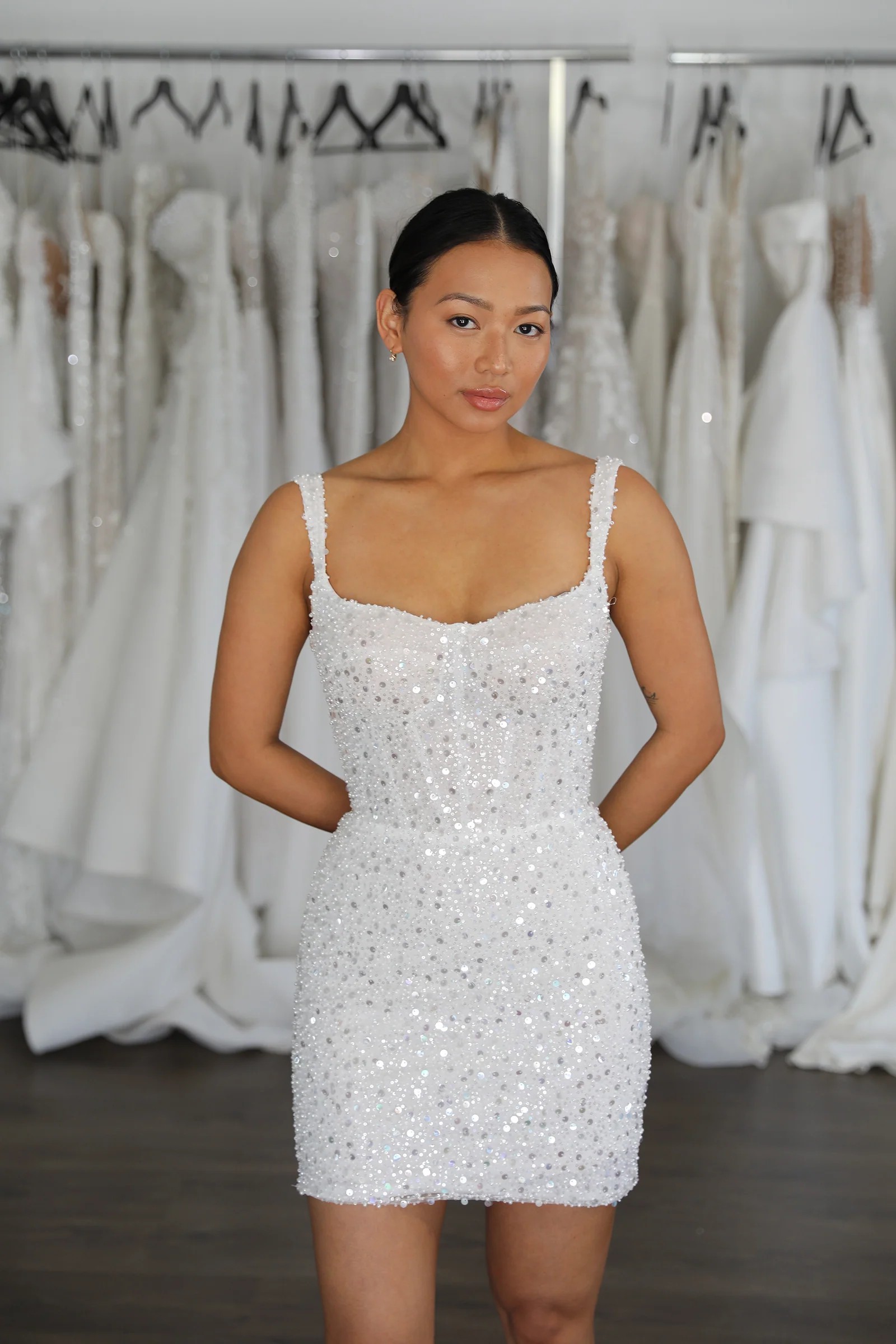 Euphorie Studios, Mona Beaded Bridal Mini Dress Wedding Dress Save 42% -  Stillwhite