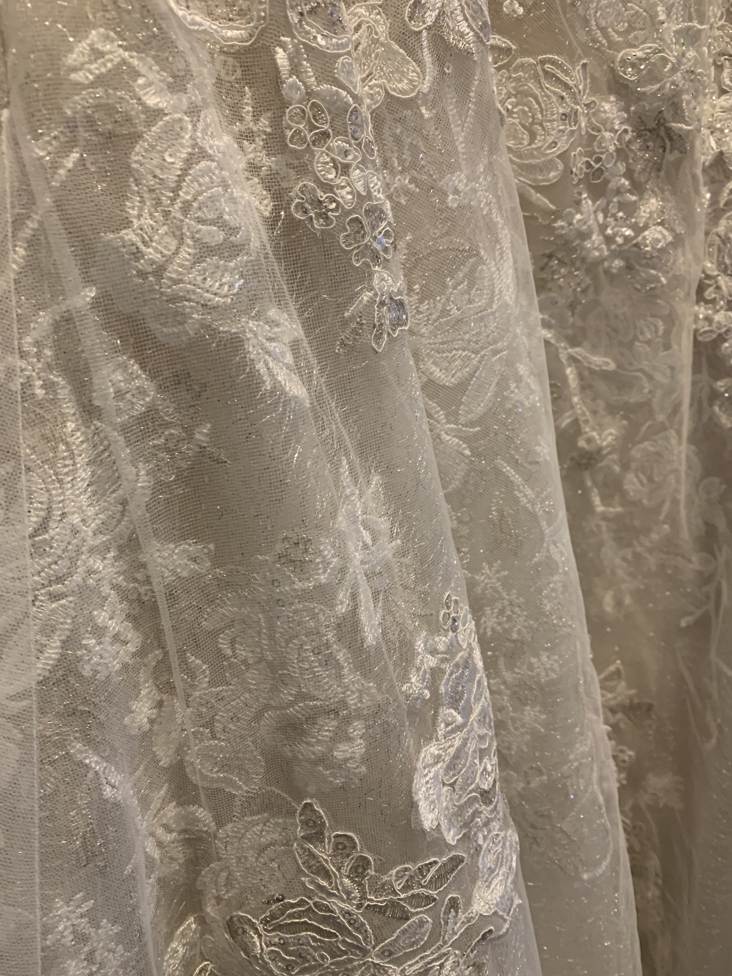 Oleg Cassini Cap Sleeve Lace Illusion 8CWG833 New Wedding Dress Save 24 ...