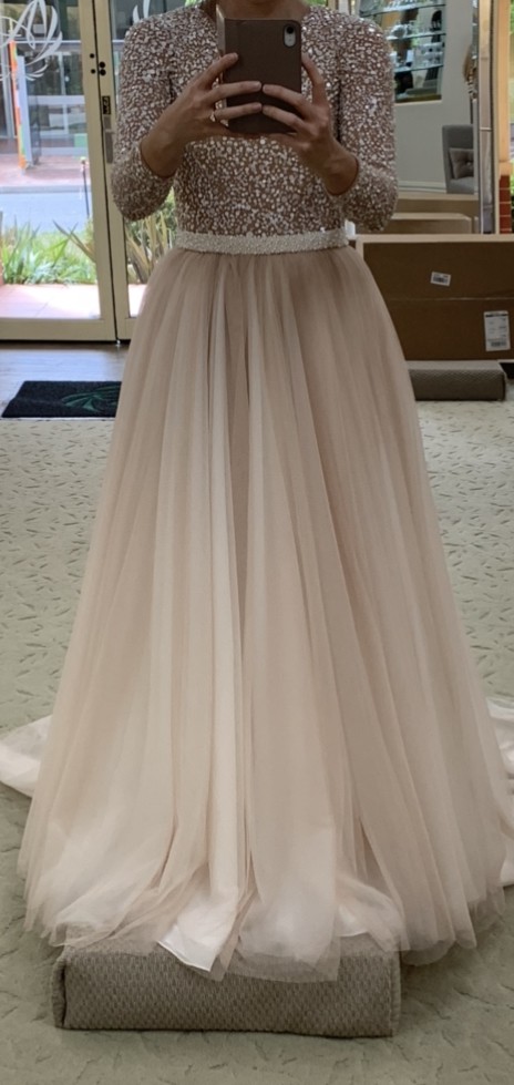 Q'nique Bridal Vixon Bodysuit, Cherish Skirt New Wedding Dress