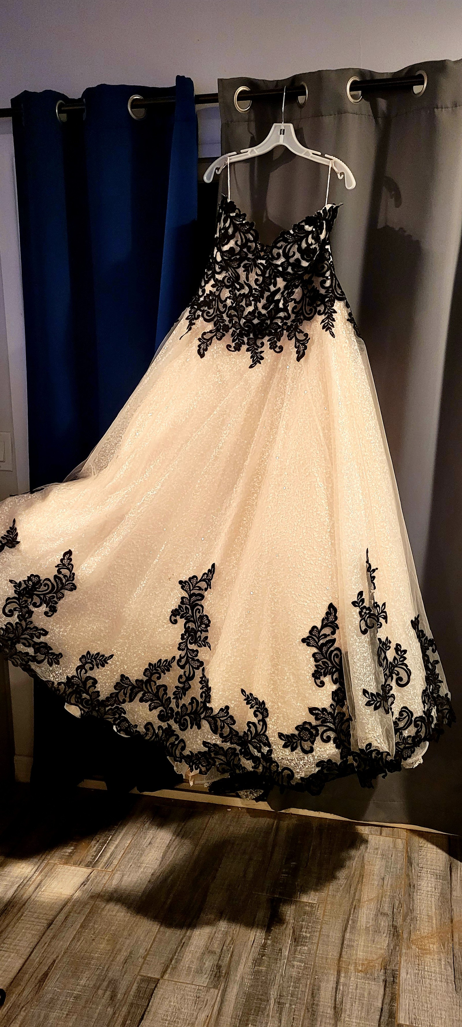 Tristyn Black Lace Ball Gown Wedding Dress