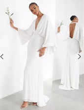 ASOS Bridal Ciara sequin kimono sleeve wedding dress