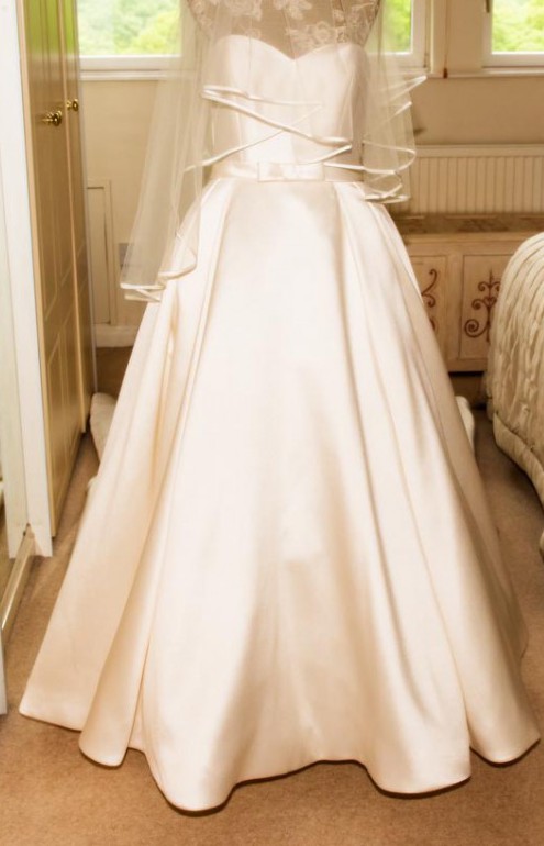 pronovias satin wedding dress