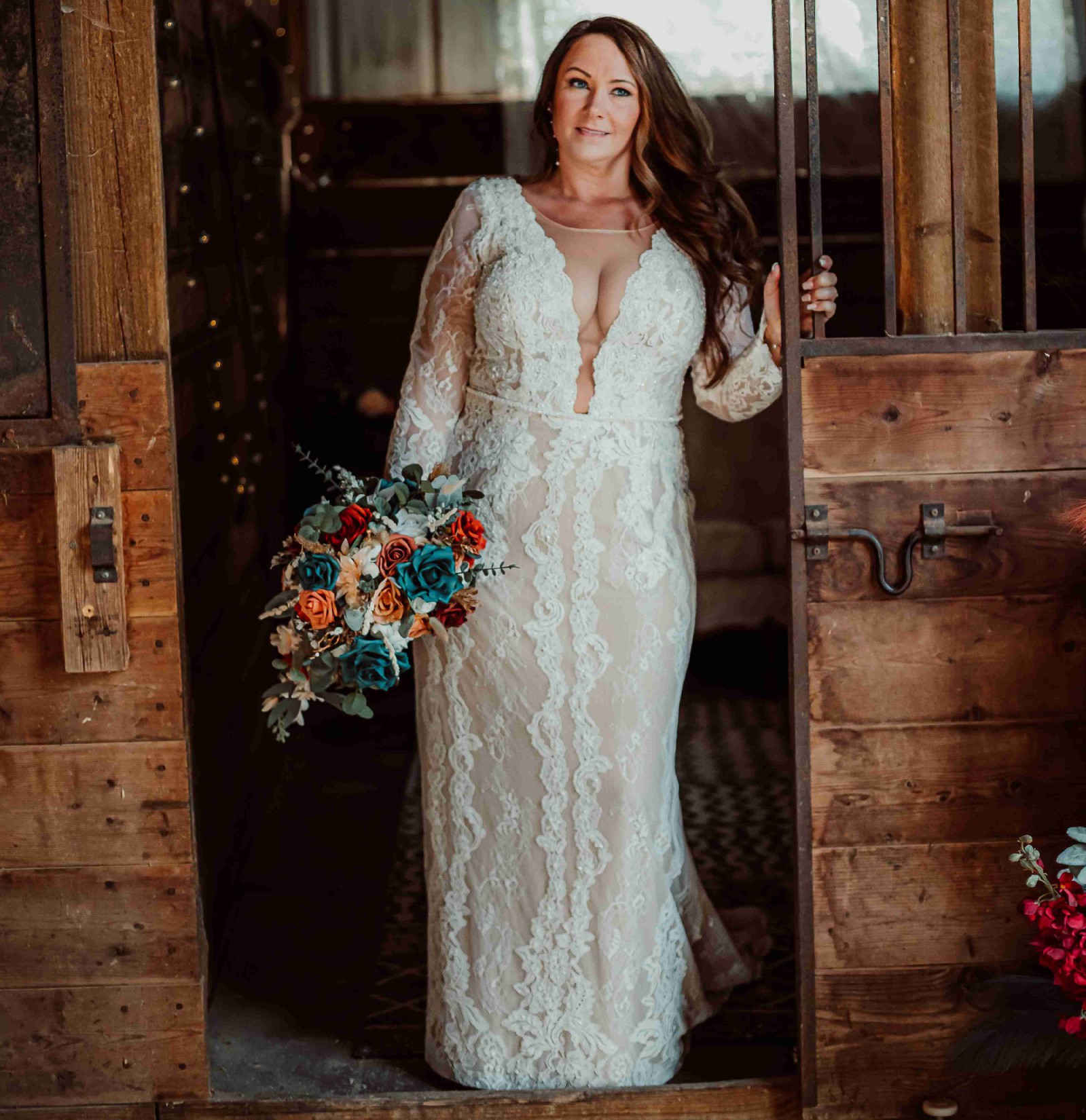 Melissa Sweet Long Sleeved Lace Wedding Dress Style MS251113