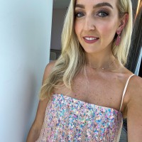 Retrofête Heather Sequin Star Fringe Dress Fuchsia / S