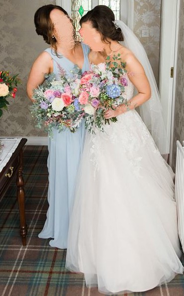 ladybird bridesmaid dresses Ladybird, Lizzie - 417045 Used Wedding Dress Save 46% Color:Blue Multi Monogram Option white black dress illusion Formal dresses