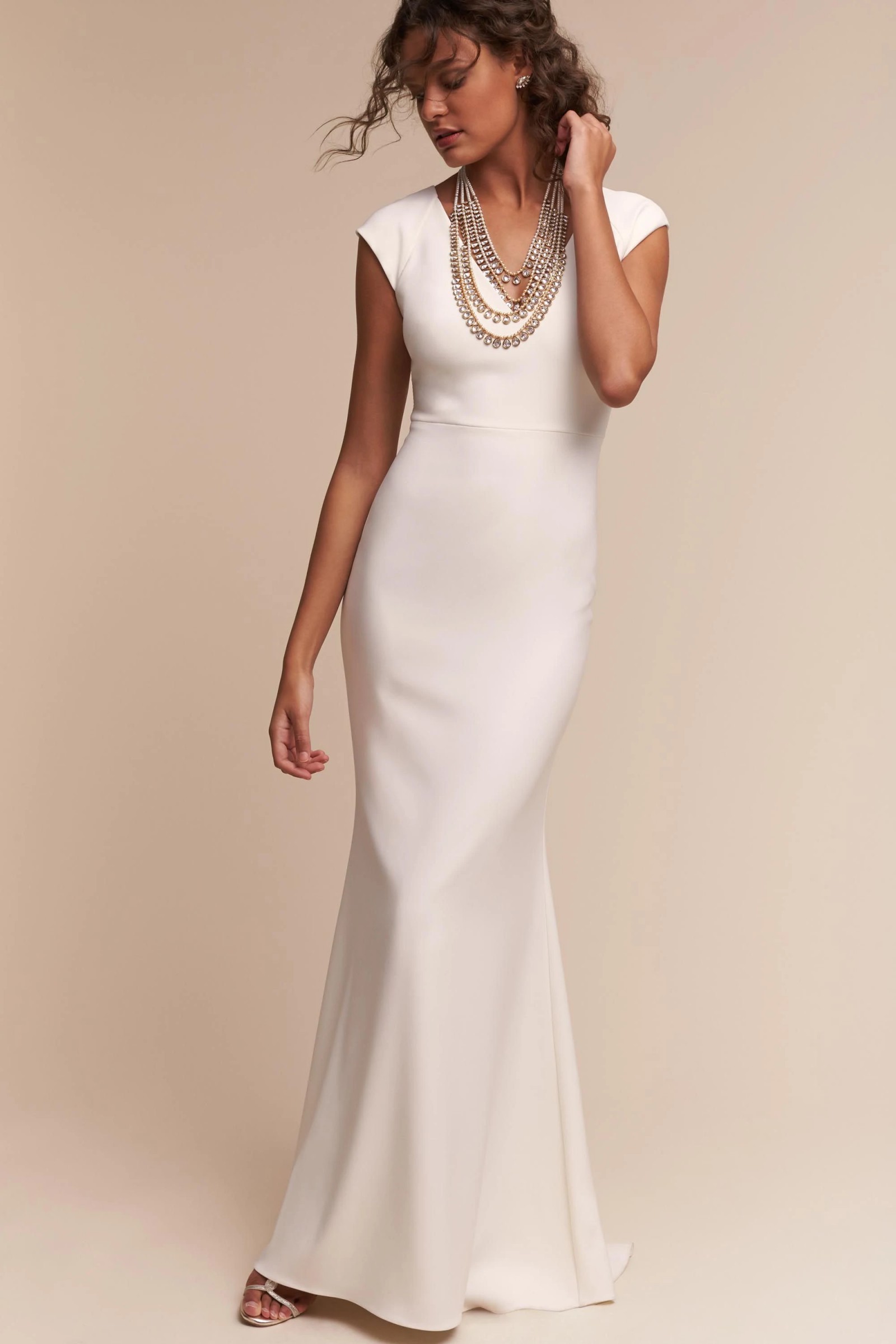 badgley mischka white dress Embroidered Lace Shirt with Sash By Elilhaam giving you two polished options in one gown Badgley Mischka White Sheer Lace