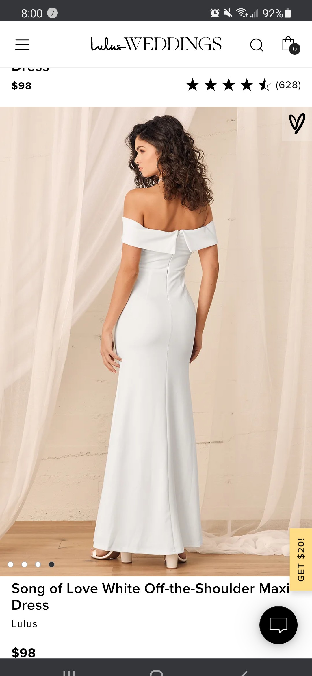 Lulus Song of love white off-the-shoulder Maxi dress New Wedding Dress ...
