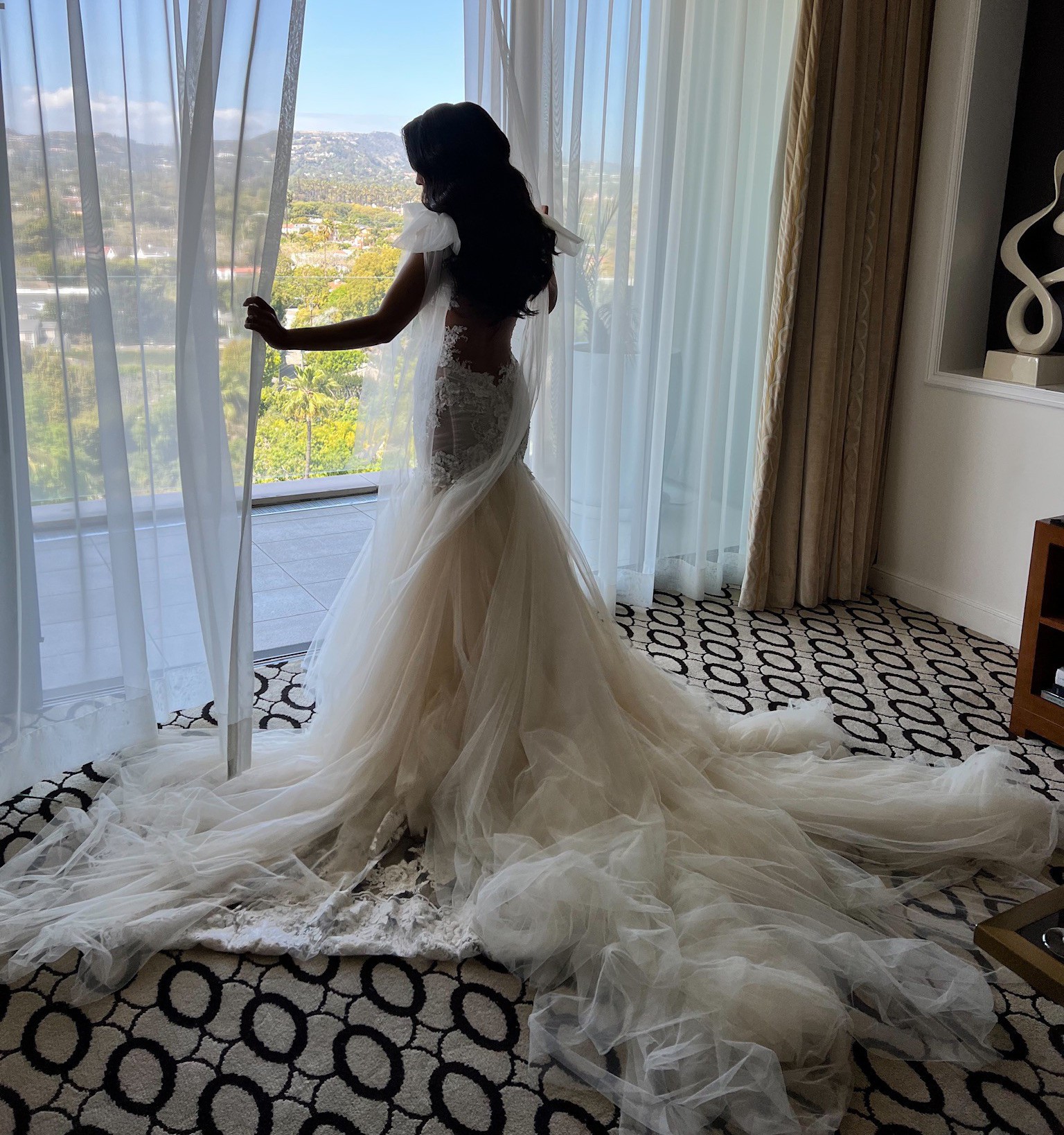 Galia Lahav Rihanna Gown + G-104 Bows + G-Length Blusher Veil Wedding ...
