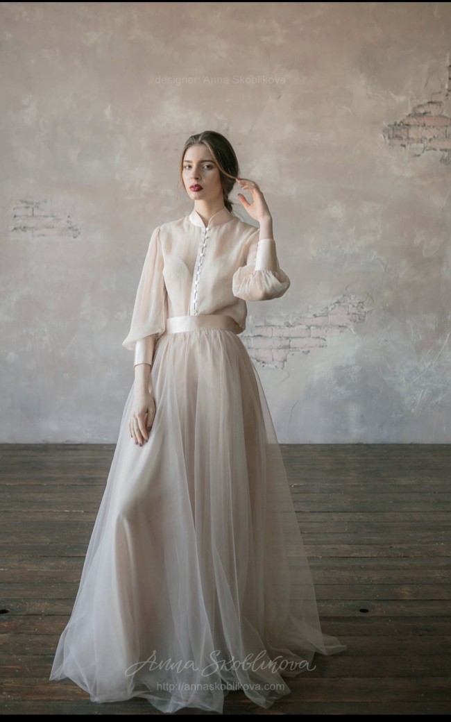 Anna Skoblikova Blush Vintage Wedding  Dress  two  piece  