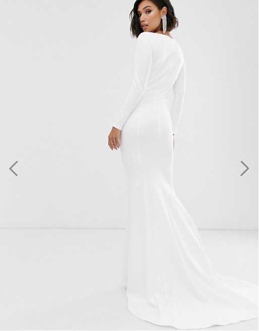 asos long sleeve white dress