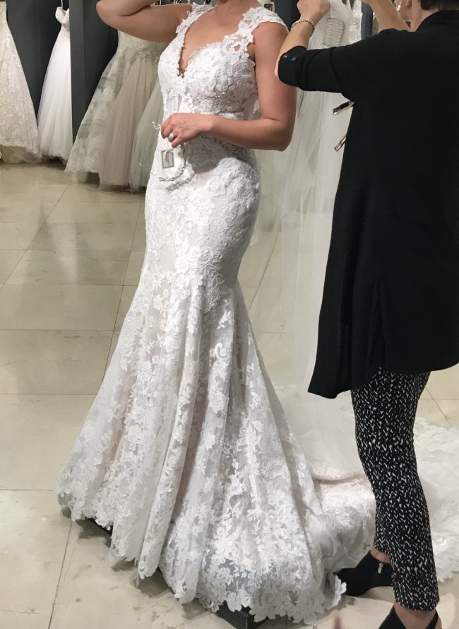 maggie sottero ivory over soft blush