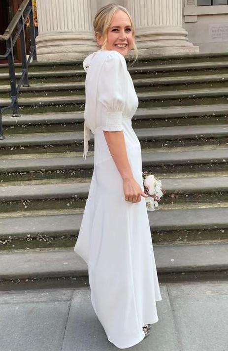Rixo, Ulla satin back crepe silk Wedding Dress Save 60% - Stillwhite