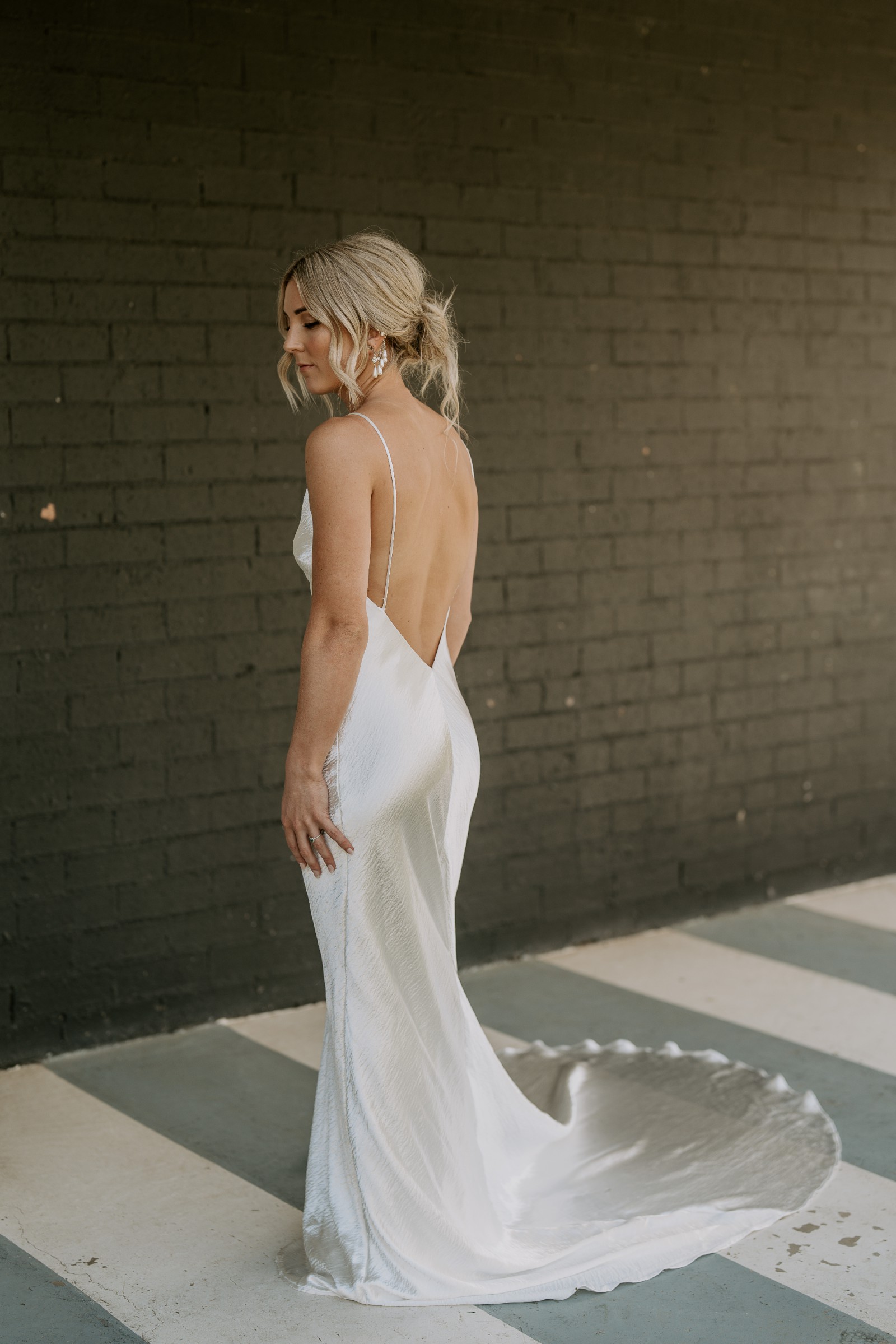 slim fit dress slacks 2023 Sheath Lace V neck Backless Court Train Wedding Dress – Sassymyprom main image 0