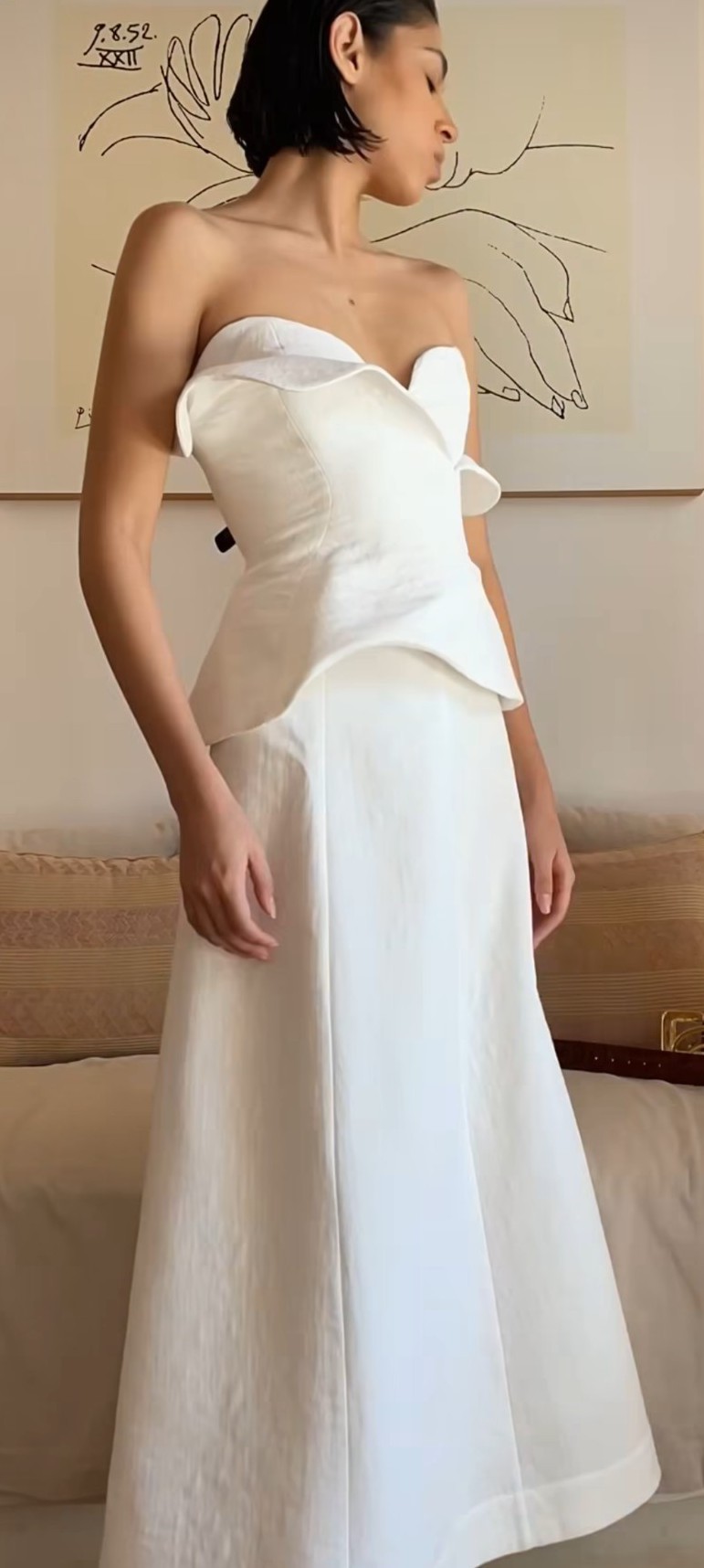 a line linen dress with pockets Linen A-Line Midi Dress with Pockets main image 0