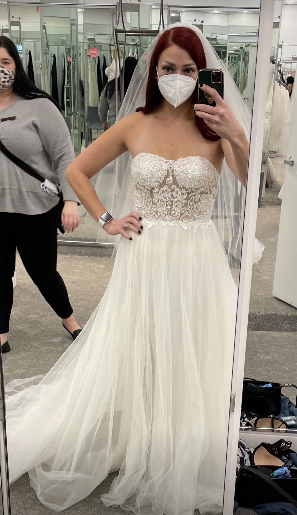 Galina Signature Strapless Wedding Dress with Tulle Slit Skirt New ...