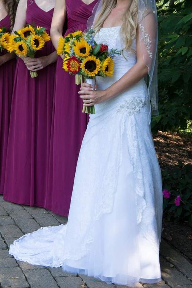 david's bridal purple wedding dress David's Bridal | Dresses | Davids Bridal Deep Purple Wedding Guest Dress Size 4