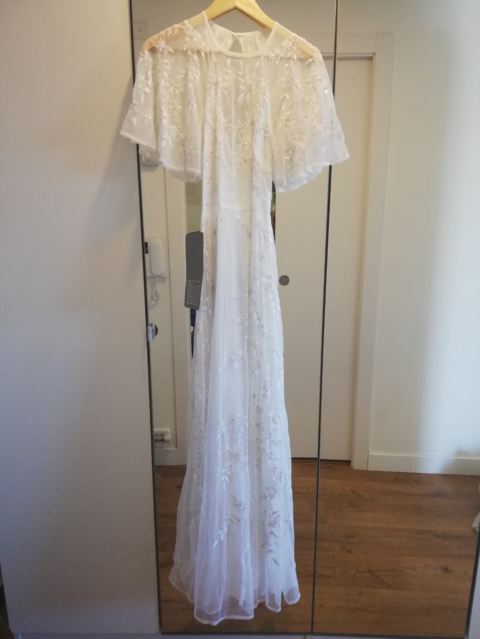 Asos Bridal Embroidered Beaded Flutter Sleeve Dress New Wedding Dress Save 42 Stillwhite