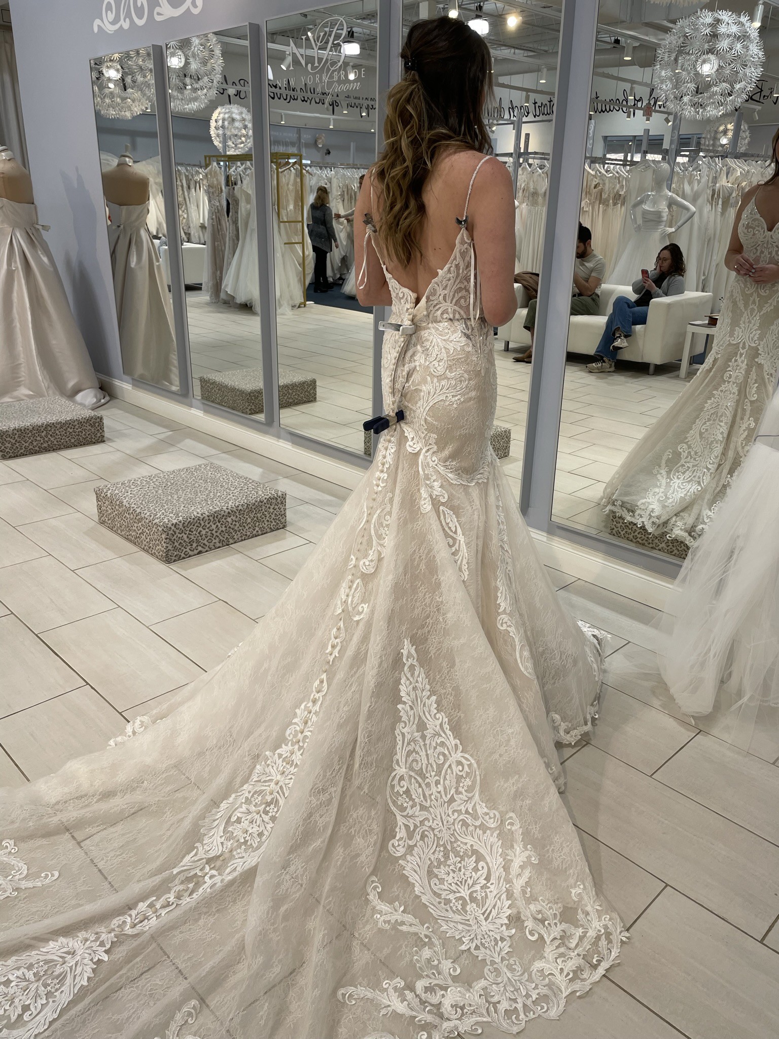Martina Liana 1250 Lace Fit And Flare Sample Wedding Dress - Blush