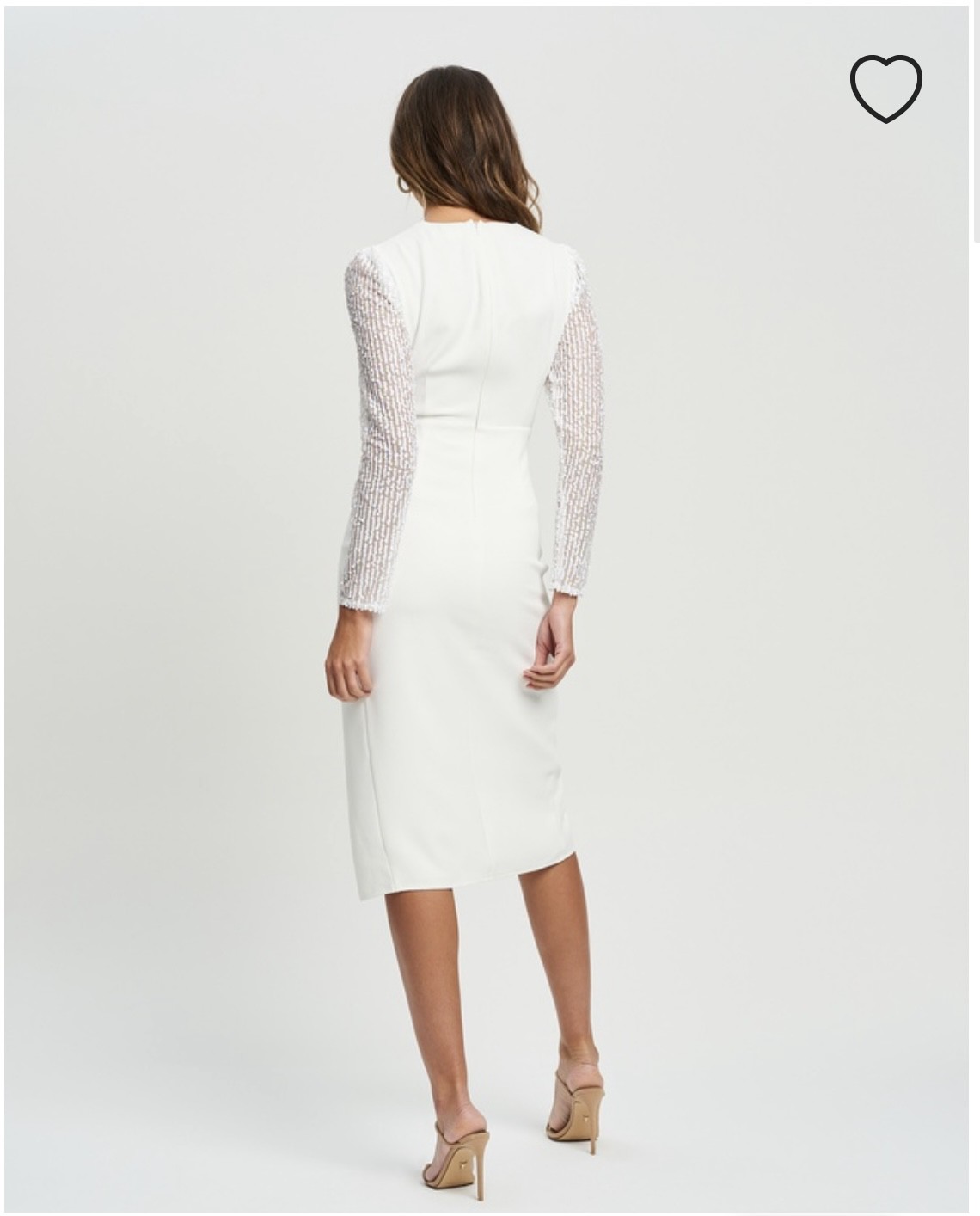 Lace Long Sleeve Cut Out Midi Dress White