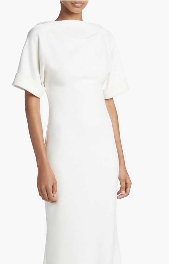Badgley Mischka, Open back rolled sleeve dress Preowned Wedding Dress Save 50% - Stillwhite Badgley Mischka, Open back rolled sleeve dress Preowned Wedding Dress Save 50% - Stillwhite