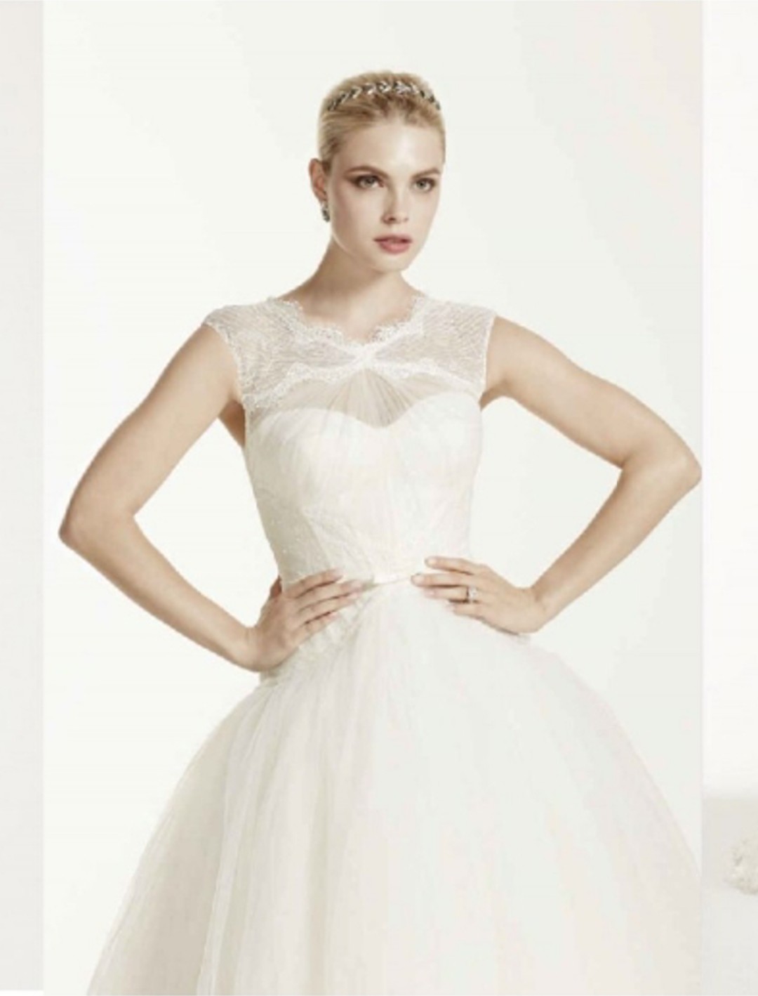 Truly zac posen long illusion sleeve wedding discount dress