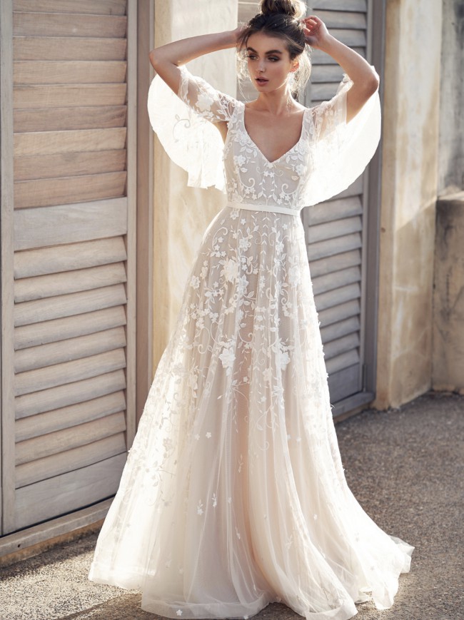 amelie draped sleeves
