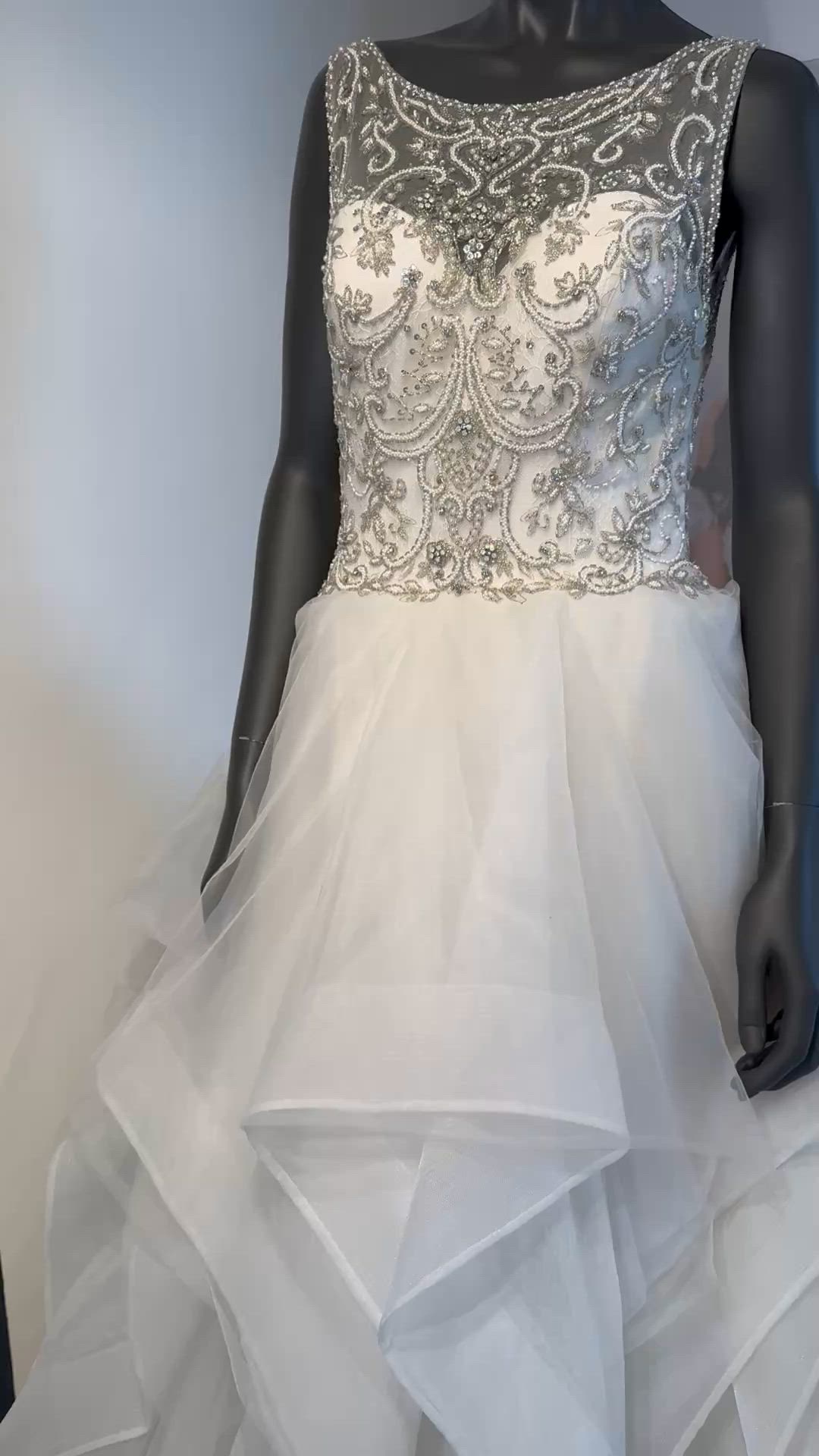 Justin Alexander, Beautiful Beaded Tulle Wedding Dress - SAMPLE