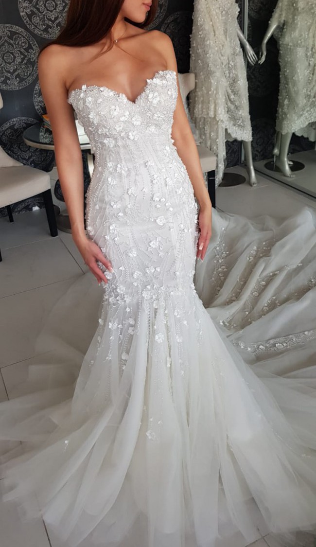 Sweetheart Neckline Sexy Lace Mermaid Wedding Dresses With, 50% OFF
