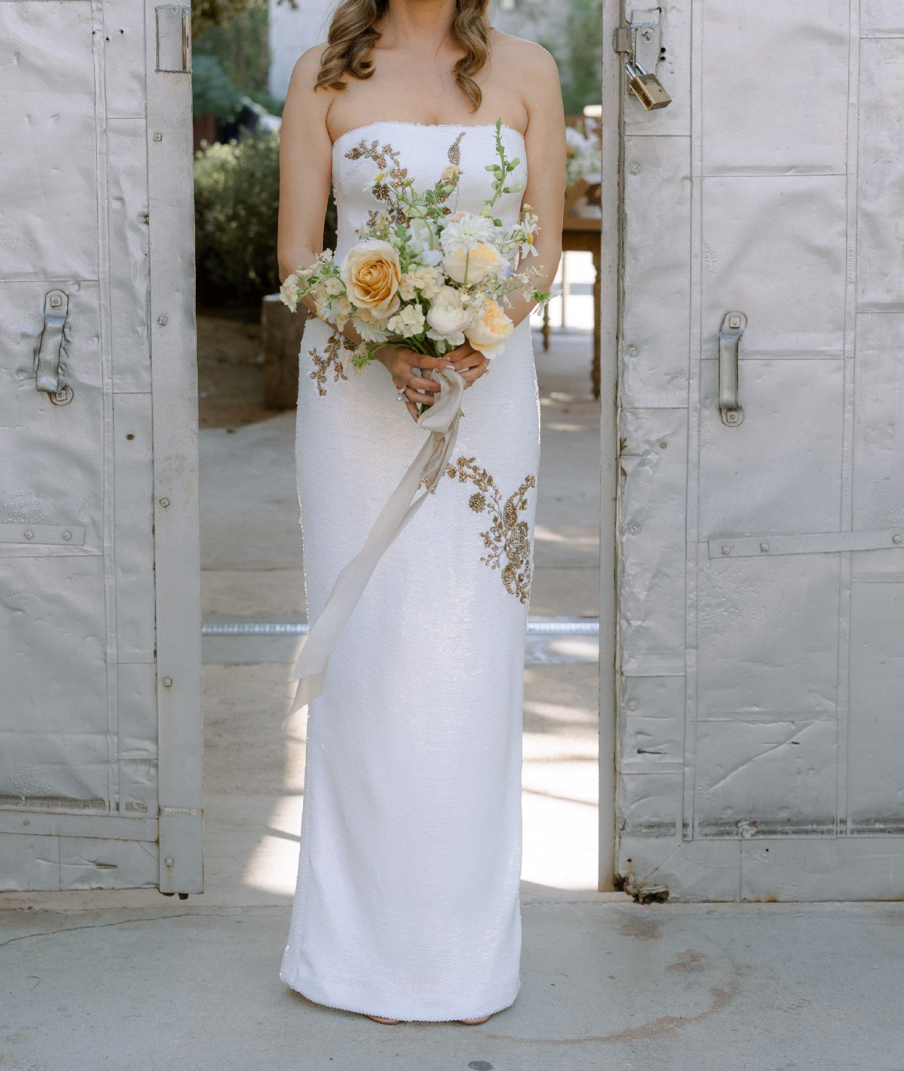Monique Lhuillier, Embroidered Sequin Column Gown (Style No. 24194) Wedding Dress Save 59% - Stillwhite Monique Lhuillier, Embroidered Sequin Column Gown (Style No. 24194) Wedding Dress Save 59% - Stillwhite