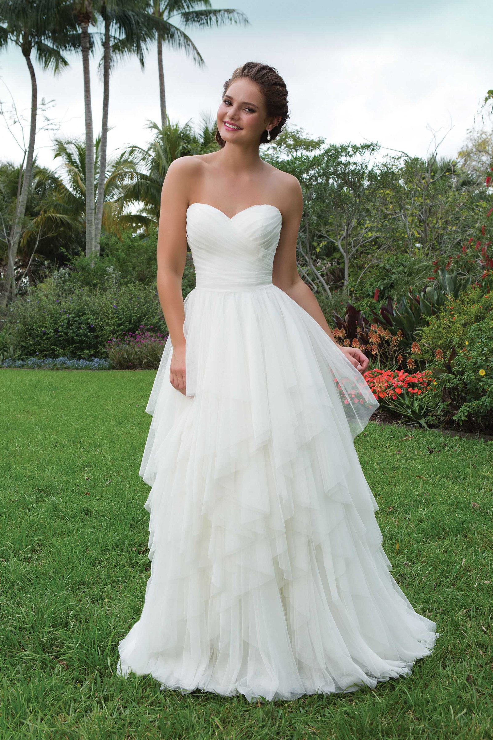 Sweetheart White Lace Flora Wedding Dress Evening Dress Birthday Dress main image 0