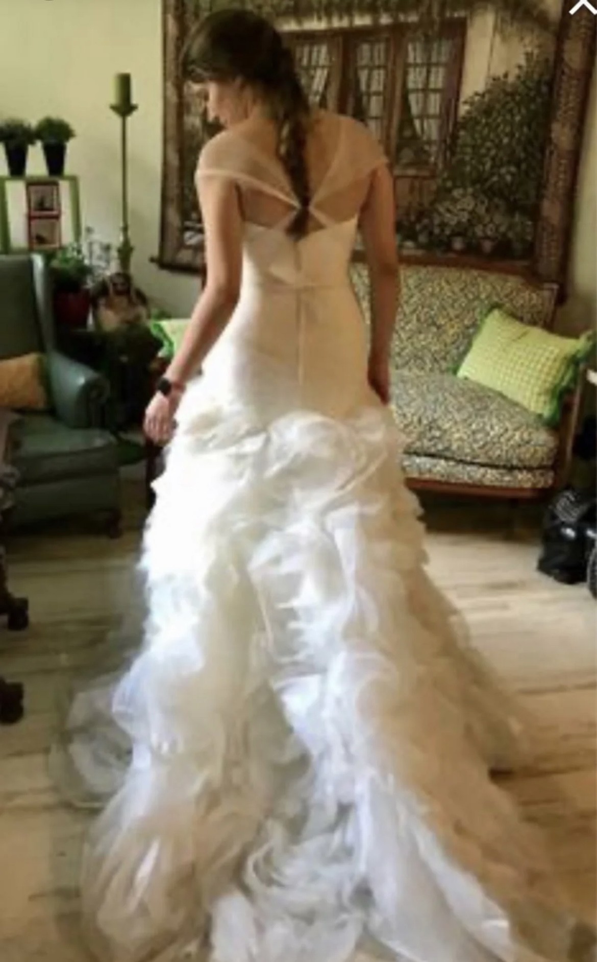 White by vera wang organza and on sale satin wedding dress