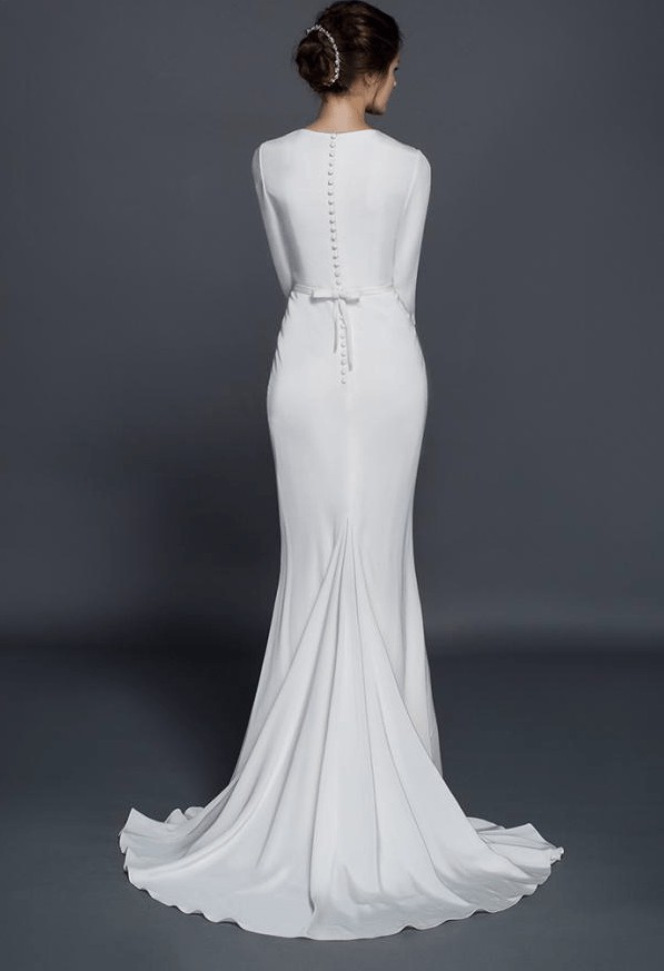 Darius Cordell Modest long sleeve wedding dress New