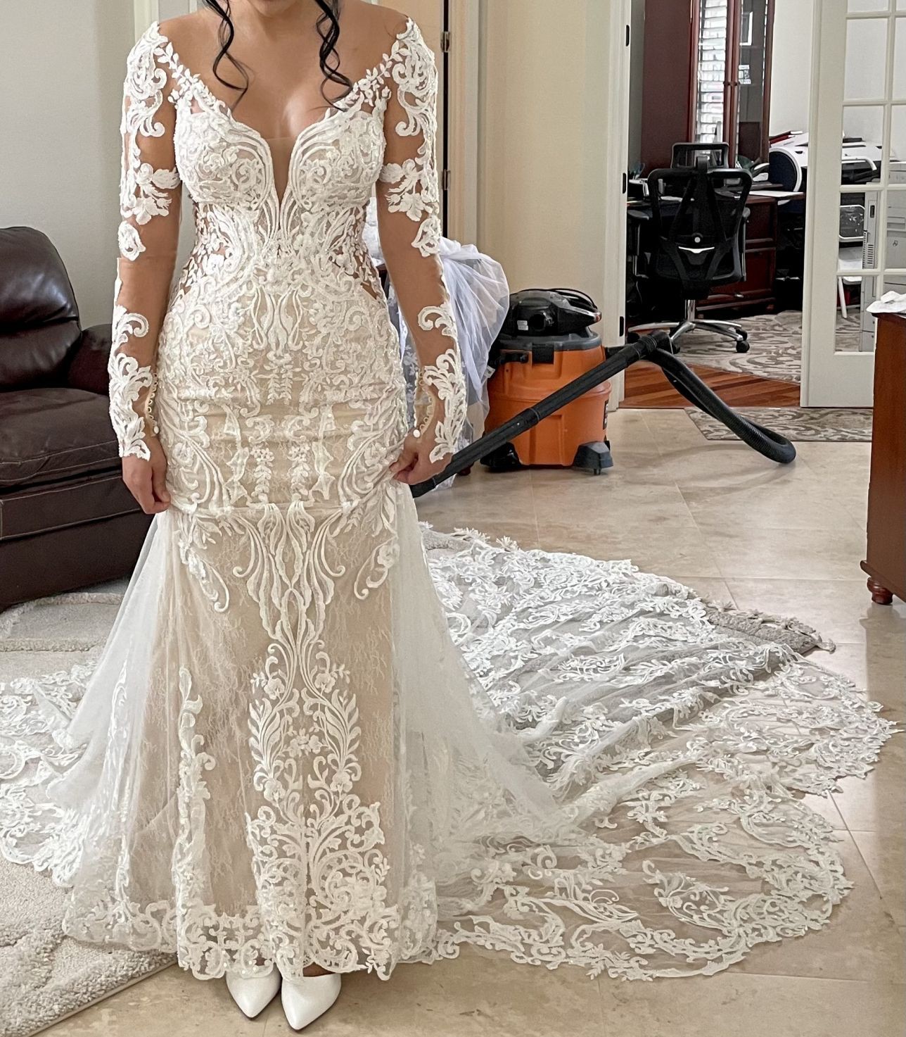 Martina Liana, 1111 Long Sleeve New Wedding Dress Save 50% - Stillwhite