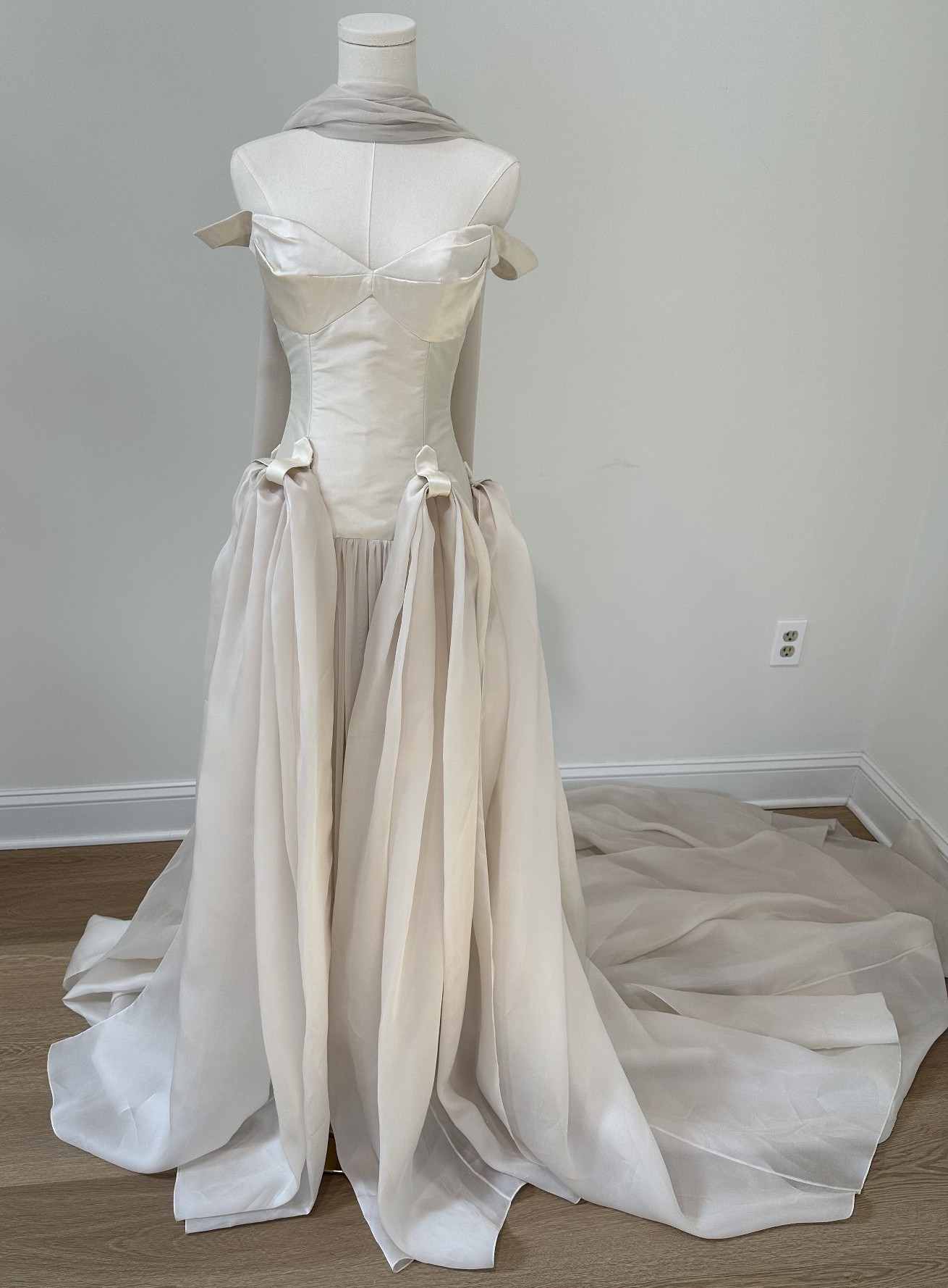 J.Andreatta Bridal Couture, Bessette with Overskirt and Scarf Wedding Dress  Save 45% - Stillwhite, image size:1310x1778