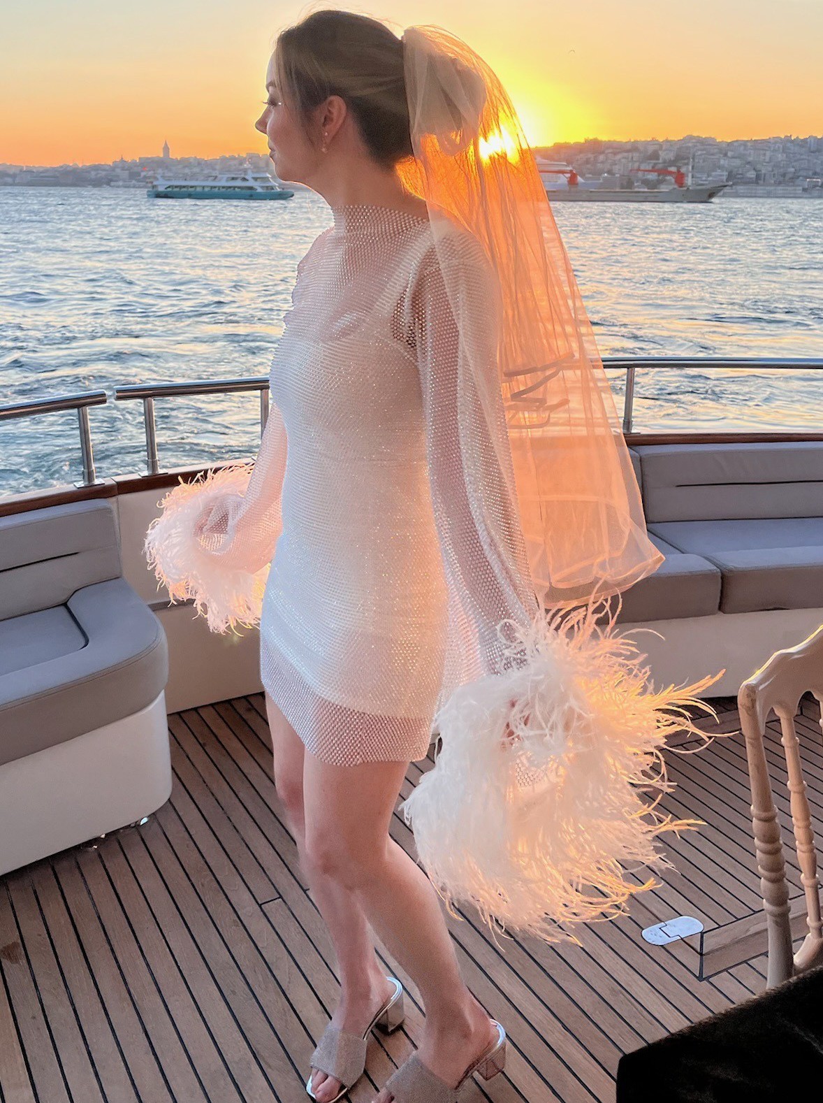 Santa Brands, White Crystal Feather Dress Mesh Rhinestone Wedding Dress  Save 55% - Stillwhite