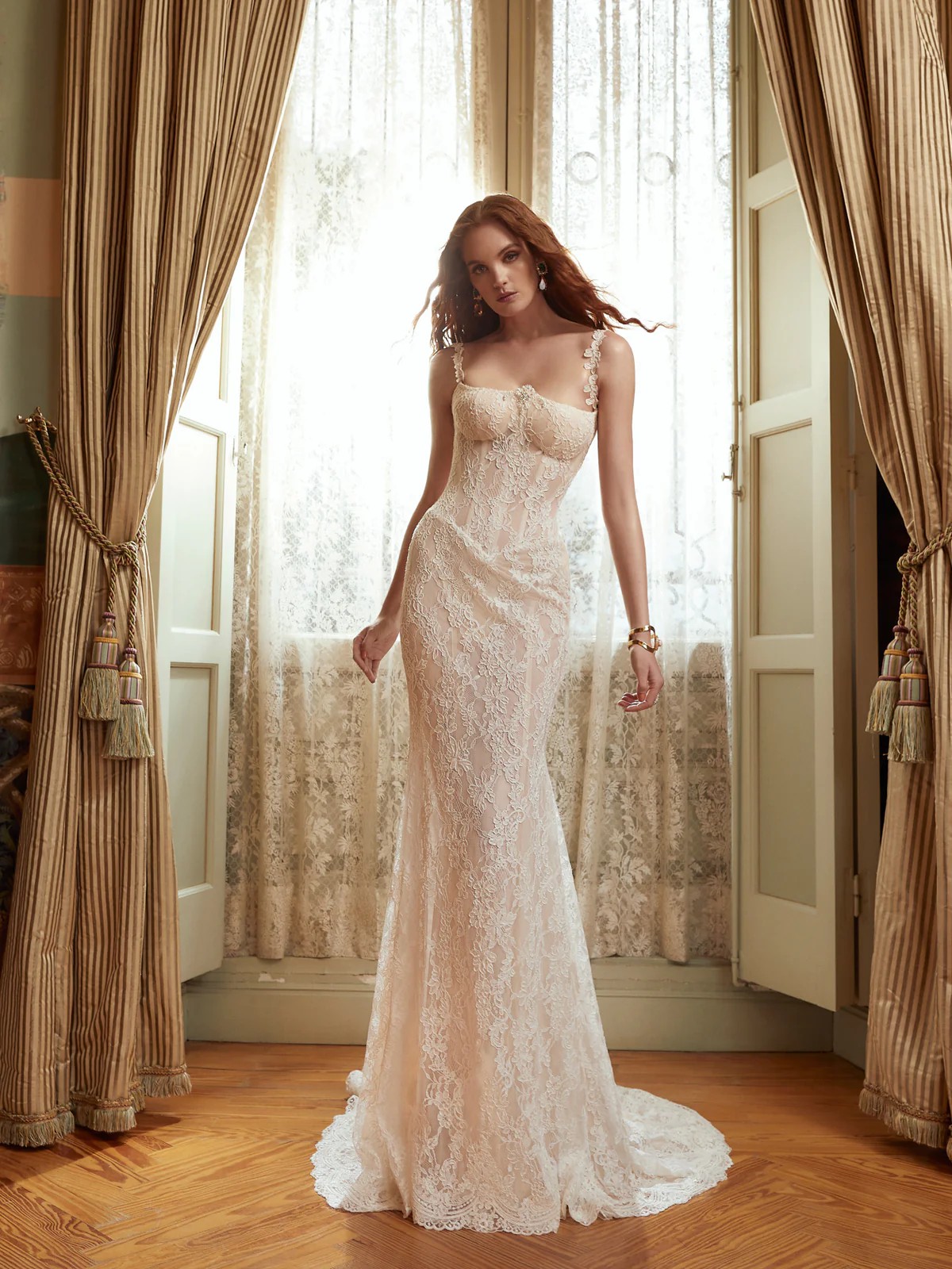 maggie sottero lace mermaid wedding dress England Dawn – Lotus Bridal