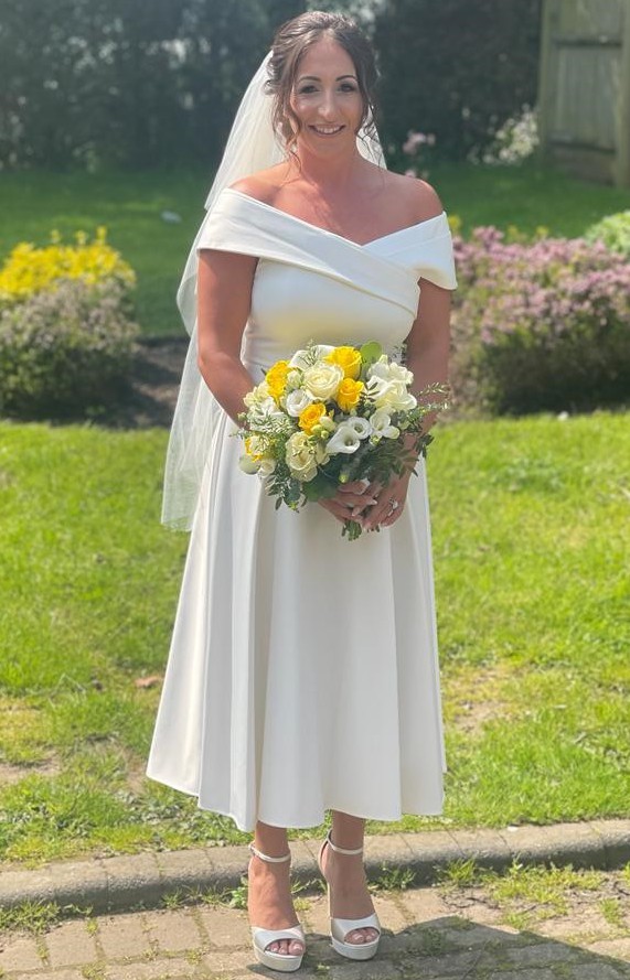 Monsoon, Miranda Bardot Bridal Midi Dress Ivory Wedding Dress Save 35% -  Stillwhite